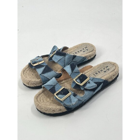 Manebi Nordic Raffia Sandals Patchwork Espadrilles Sz 9 - Picture 1 of 4